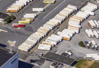 Aerial view, Corona at Tönnies, headquarters of Fleischfabrik Tönnies Lebensmittel GmbH & Co. KG,