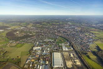 Aerial view, former Ikea Europal warehouse in the industrial estate Abriß, Euziel, Wahrbrink,