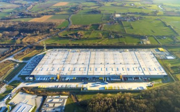 Aerial view, industrial estate in Lenklar, in the Wahrbrink-West industrial estate, Euroroll GmbH,