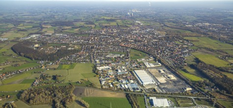 Aerial view, former Ikea Europal warehouse in the industrial estate Abriß, Euziel, Wahrbrink,