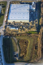 Aerial view, industrial estate in Lenklar, in the Wahrbrink-West industrial estate, Euroroll GmbH,