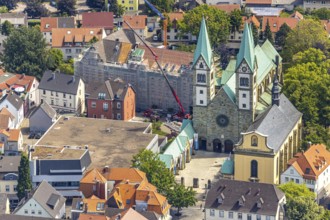 Aerial view, Catholic pilgrimage basilica of the Visitation of the Virgin Mary, Franciscan