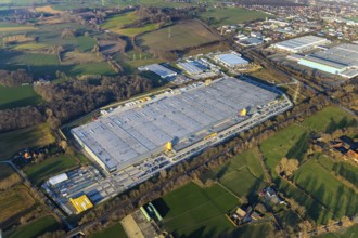 Aerial view, industrial estate in Lenklar, in the Wahrbrink-West industrial estate, Euroroll GmbH,