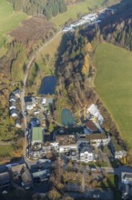 Aerial photo, Romantikhotel und Wellnesshotel Deimann, construction site renovation, Winkhausen,