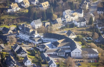 Aerial view, Johannesbad Kliniken Fredeburg Physiotherapie, Fredeburg, Schmallenberg, Sauerland,