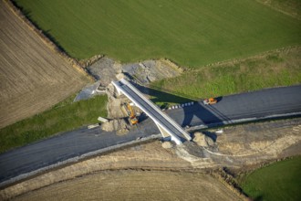 Aerial view, bridge construction bypass road L776n, Fredeburg, Schmallenberg, Sauerland, North