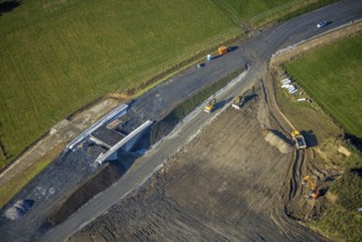 Aerial view, bridge construction bypass road L776n, Fredeburg, Schmallenberg, Sauerland, North