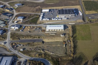 Aerial view, industrial park Hochsauerland, federal road B511, Bad Fredeburg, Wormbach,