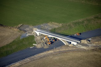 Aerial view, bridge construction bypass road L776n, Fredeburg, Schmallenberg, Sauerland, North