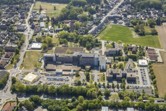 Aerial view, Wesel Protestant Hospital, EVK Clinic, Wesel, Ruhr area, Lower Rhine, North