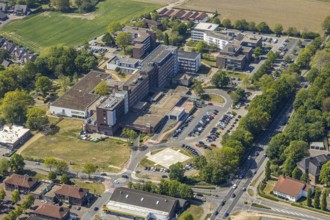 Aerial view, Wesel Protestant Hospital, EVK Clinic, Wesel, Ruhr area, Lower Rhine, North
