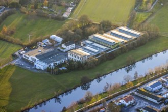 Aerial view, industrial estate Am Graben, river Ruhr, Bongard Machines GmbH, Voß & Eiffert GmbH,