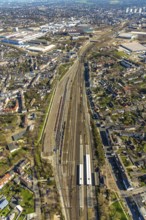Aerial photo, marshalling yard, industrial area, Styrum, Mülheim an der Ruhr, Ruhr area, North
