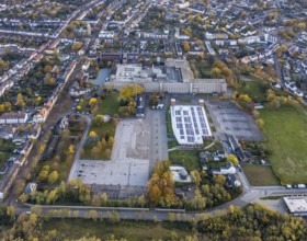 Aerial view, former company premises Tengelmann Warenhandel, Speldorf, Mülheim an der Ruhr, Ruhr