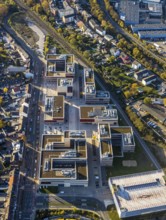 Aerial photo, Hochschule Ruhr West, cycle highway, Broich, Mülheim an der Ruhr, Ruhr area, North