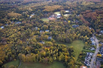 Aerial view, Broich forest area, villa area, Schengerholzbachtal, Uhlenhorstweg, Mülheim an der