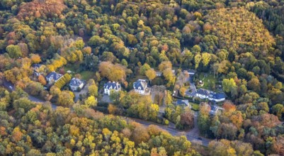 Aerial view, Broich forest area, villa area, Schengerholzbachtal, Uhlenhorstweg, Mülheim an der