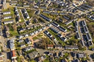 Aerial view, new build flats Mühlenfeld, Heißen, Mülheim an der Ruhr, Ruhr area, North