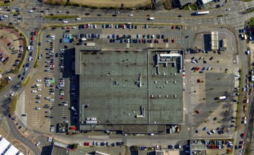 Aerial photo, Mediamarkt, commercial area, Dümpten, Mülheim an der Ruhr, Ruhr area, North