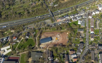 Aerial photo, open-air hall in Styrum sports park Styrum, Tengelmann-Arena, Styrum, Mülheim an der