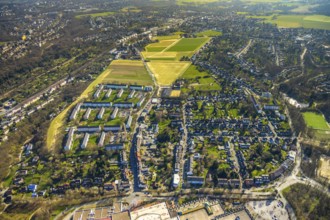 Aerial view, residential area Essen Fulerum, south of the Rhine-Ruhr-Centre, Mülheim, Ruhr area,