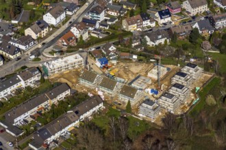 Aerial view, new development area Grachtstraße Kolpingstraße, Holthausen, Mülheim an der Ruhr, Ruhr