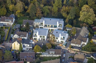 Aerial view, new development area Otto-Pankok-Straße, Saarn, Mülheim an der Ruhr, Ruhr area, North