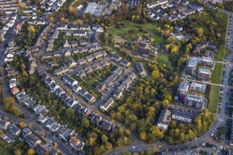 Aerial view, residential area, Saarn, Mülheim an der Ruhr, Ruhr area, North Rhine-Westphalia,