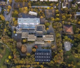 Aerial photo, Saarn school centre, comprehensive school, Berufskolleg Lehnerstraße, Saarn, Mülheim