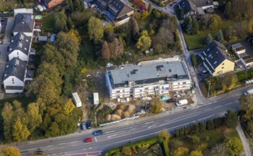 Aerial photo, new construction site Kölner Straße, Fahrkamp, Saarn, Mülheim an der Ruhr, Ruhr area,