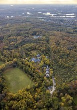 Aerial view, Landhaus Thyssen in the forest area, Großenbaumer Straße, Saarn - West, Mülheim an der