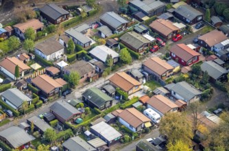 Aerial photo, leisure domicile Entenfangsee, Am Entenfang, permanent campers, permanent residences,