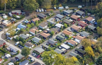 Aerial photo, leisure domicile Entenfangsee, Am Entenfang, permanent campers, permanent residences,