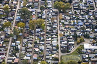 Aerial photo, leisure domicile Entenfangsee, Am Entenfang, permanent campers, permanent residences,