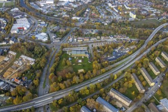 Aerial view, Friedrich-Wennmann-Bad, construction site of former football pitch, new single-family