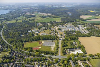 Aerial view, Schill barracks, Wesel, Ruhr area, Lower Rhine, North Rhine-Westphalia, Germany
