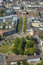 Aerial view, Berliner Tor Wesel, Berliner-Tor-Platz, greened Wilhelmstraße, Franz-Etzel-Platz,