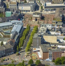 Aerial view, Berliner Tor Wesel, Berliner-Tor-Platz, green Wilhelmstraße, Fusternberg, Wesel, Ruhr