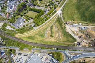 Aerial view, building site, wasteland Flemmingstraße, Dinslakener Landstraße, Fusternberg, Wesel,