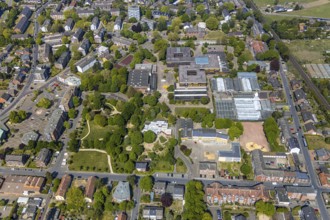 Aerial view, Berufskolleg Wesel, community primary school, Lackhausen, Wesel, Ruhr area, Lower