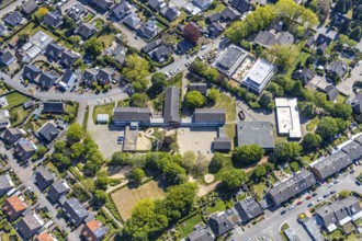 Aerial view, Feuerdornstraße development area for housing, Blumenkamp community primary school,