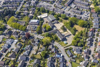 Aerial view, Feuerdornstraße development area for housing, Blumenkamp community primary school,