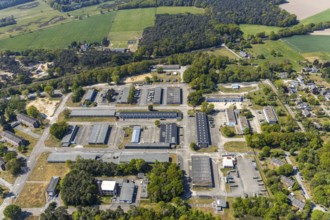 Aerial view, Schill barracks, Wesel, Ruhr area, Lower Rhine, North Rhine-Westphalia, Germany