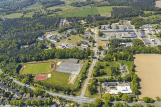 Aerial view, Schill barracks, Wesel, Ruhr area, Lower Rhine, North Rhine-Westphalia, Germany