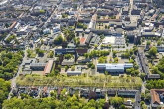 Aerial view, Wesel Town Hall, Martini Community Secondary School, Martinistift Wesel, Sankt