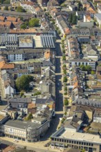 Aerial view, Hohe Straße shopping mile, green trees, Wesel, Ruhr area, Lower Rhine, North