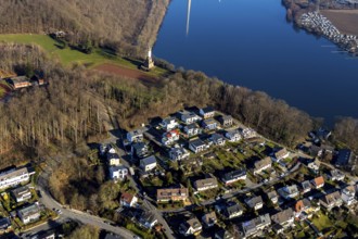 Aerial view, Harkortberg residential area, Ehrenmalweg, Harkortturm, Alt-Wetter, Wetter, Ruhr area,