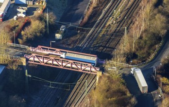 Aerial view, bridge Auf der Bleiche, Wengern, Wetter, Ruhr area, North Rhine-Westphalia, Germany