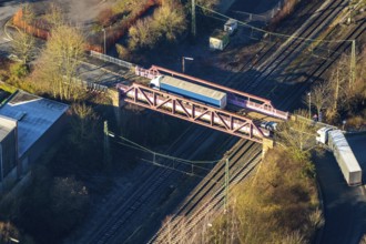Aerial view, bridge Auf der Bleiche, Wengern, Wetter, Ruhr area, North Rhine-Westphalia, Germany