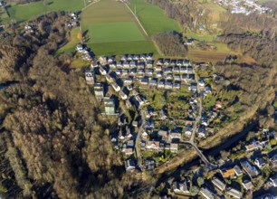 Aerial view, residential area Auf dem Elberg, Wengern, Wetter, Ruhr area, North Rhine-Westphalia,